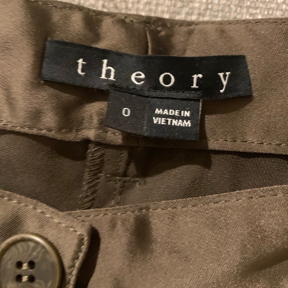 Theory silky tapered olive pants - Picture 3 of 6